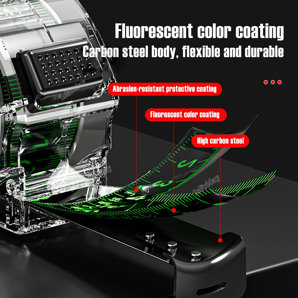Transparent Fluorescent Tape Measure 3m/5m/7.5m/10m Meters Self Locking Measuring Ruler Thickened Woodworking Measurement Tools