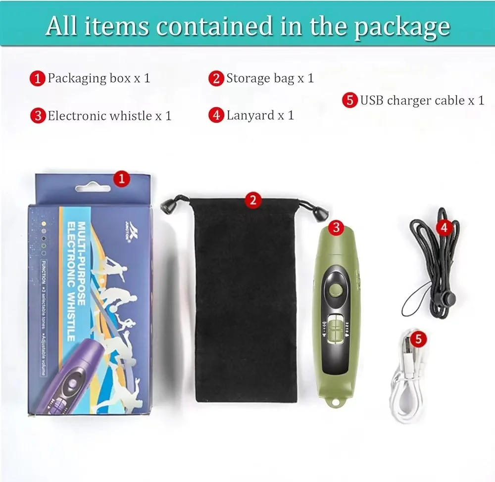 รูปสินค้า นกหวีดไฟ LED เสียงดัง ชาร์จ USB ได้