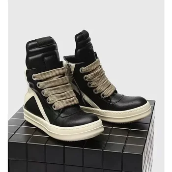 Street Style Men's Boots Height Increasing Light Women's Sports Shoes Sneakers Luxury Design Boots Leather High Top Quality 1
