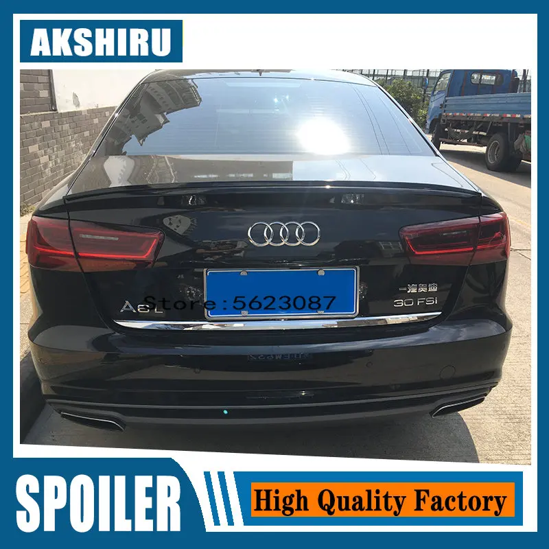 A6 C7 Modified S6 Style Abs Plastic Unpainted Rear Trunk Lip Spoiler