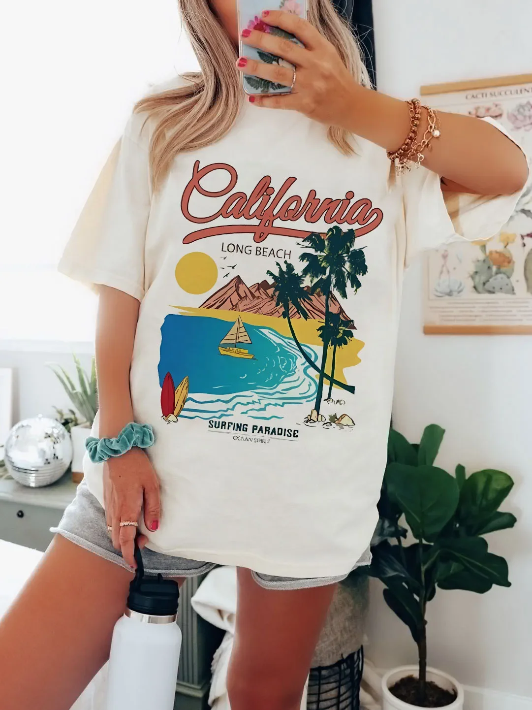 

Футболка женская Акварельная универсальная с коротким рукавом и круглым вырезом