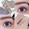Ultra-fine 2 Point Silver Eyebrow Pen Liquid Wild Eyebrow Tattoo Waterproof 2 Fork Silkworm Brow Pen Easy To Grip Eye Makeup 2