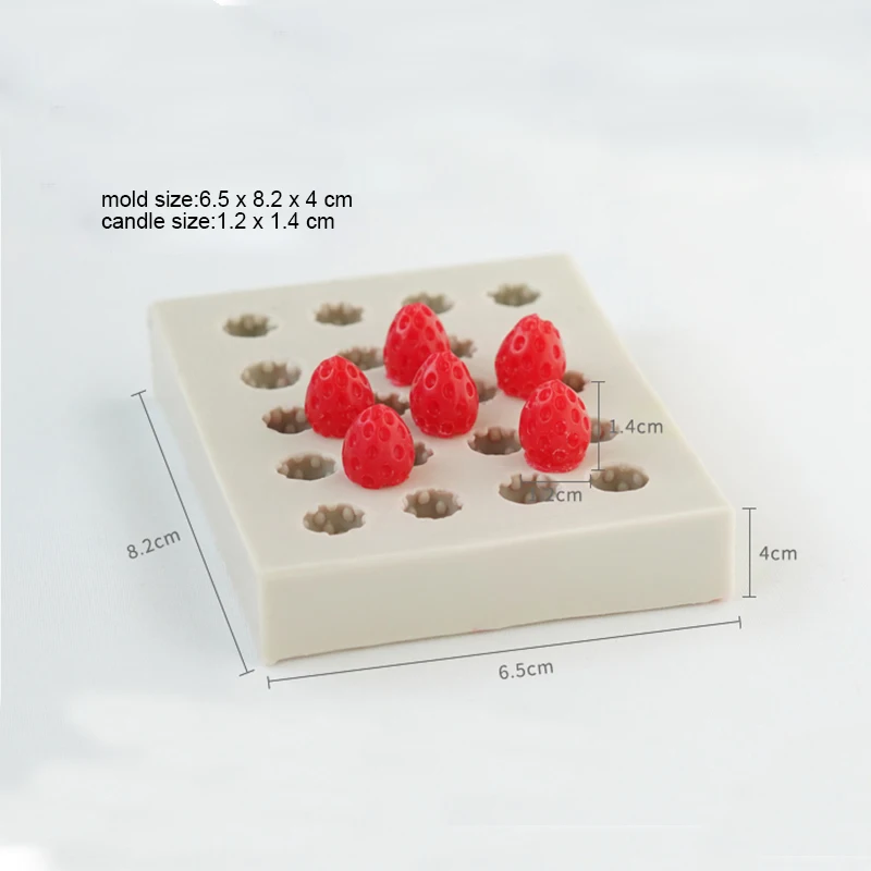 

Mini Strawberry Silicone Mold Simulation Fruit Fondant Craft Candy Chocolate Mold DIY Cake Decor Kitchen Pastry Baking Tool