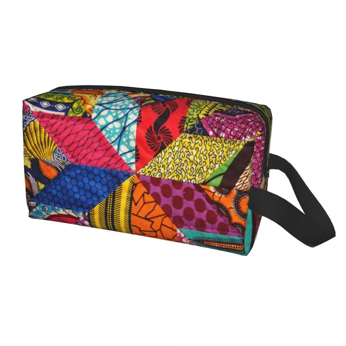 

Colorful African Ankara Prints Travel Toiletry Bag Africa Tribal Geometric Art Makeup Cosmetic Organizer Beauty Storage Dopp Kit