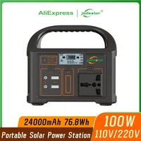 New jsdsolar Portable Solar Power Station Power Generator 100W 110V220V LED Light Emergency Solar Power Bank for Outdoor Camping 1