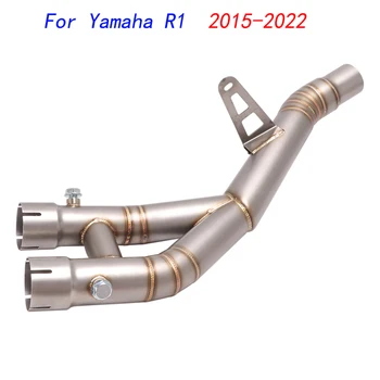 Escape Motorcycle Mid Connect Tube Middle Link Pipe Stainless Steel Exhaust System Modified For Yamaha R1 2015-2022