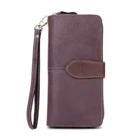 Large Clutch Wallet for Women Genuine Leather Wallet Bifold Long Real Leather Women Purse Zipper Female Coin Bag Wallet 1