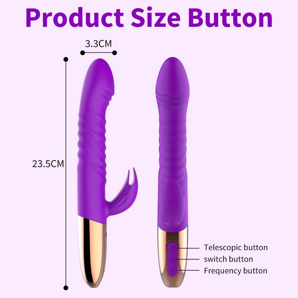 Speeds Dildo 10 Rabbit Vibrator For Women Telescopic Heating G Spot Vibrator Clitoris_voghion.com