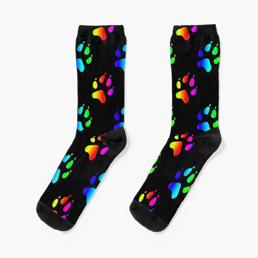

Paw Pattern (Rainbow) Socks Rugby winter gifts Children's Socks Ladies Men's