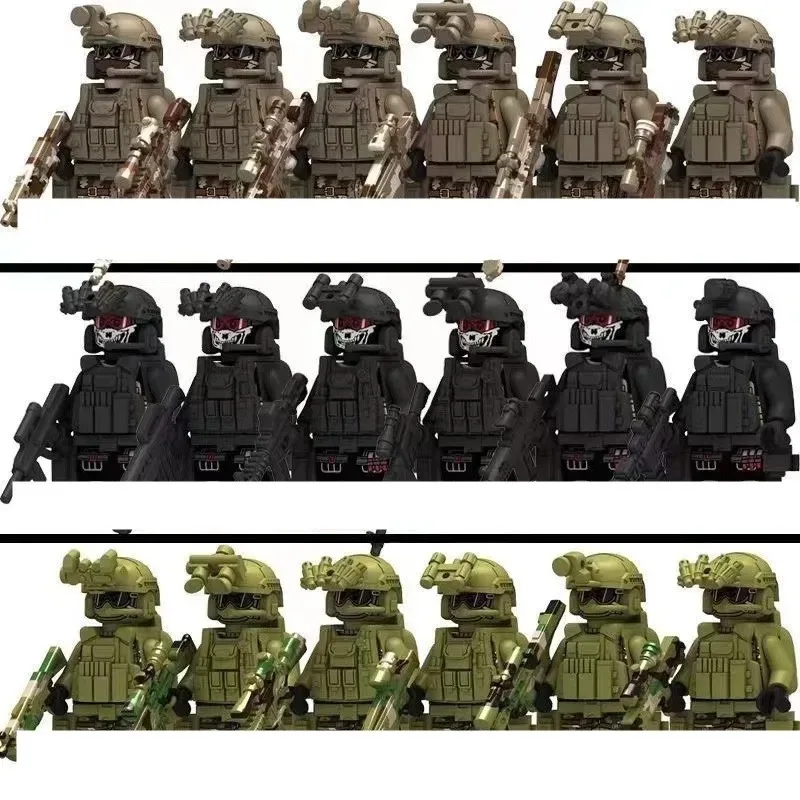 Figuras de comando fantasma de policía especial de fuerzas especiales militares, soldados de policía, armas militares, juguetes y regalos para niños.