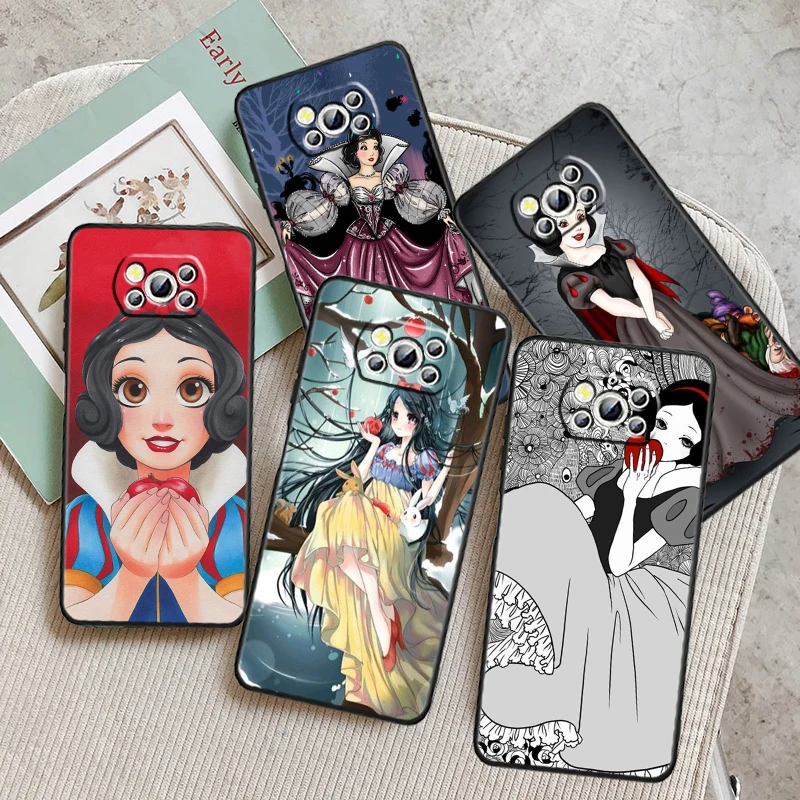 Disney Snow White Princess Per Xiaomi Mi Poco F5 F4 F3 F2 X5 X4 X3 M6 M5 M5S M4 M3 C40 Pro Gt Nfc 5G Custodia Per Telefono Nera