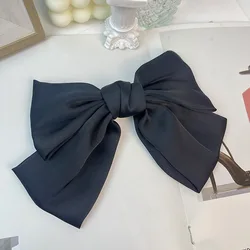 Elegant Satin Double - Layer Butterfly Bow Hair Clips - Trendy Hair Accessories (Black)