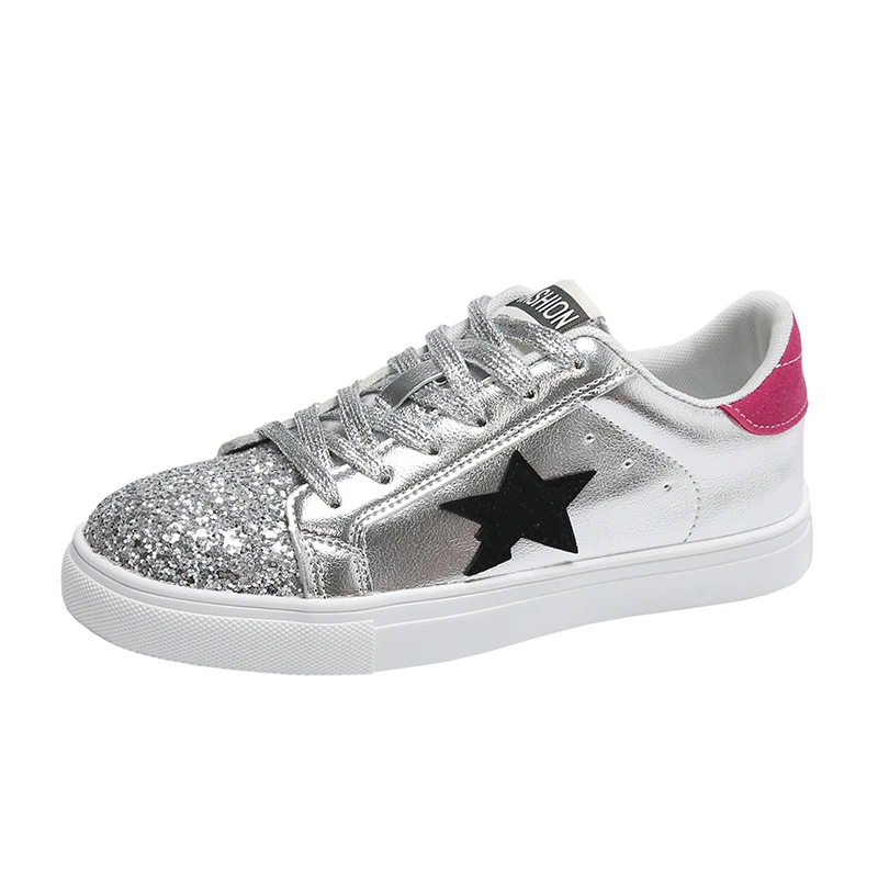 Women Sneakers 2024 Autumn New Sequins Star Patchwork Lightweight Sneakers Women Non-slip Soft Thick Sole Casual Shoes for Women 6