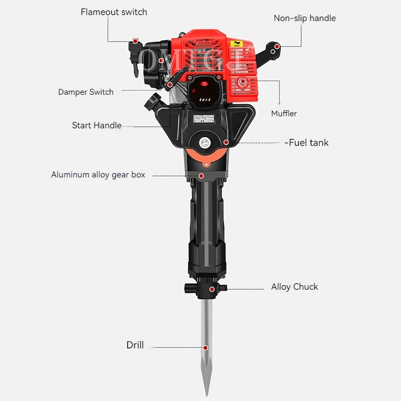 Gasoline Pick Tree Digging Machine Two stroke Tree Digging Machine Seedling Lifter Root Cut Excavate Trenching Lifter gas powered earth auger