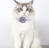 Cat Collar Adjustable Bow Tie Cat Flower Collar Safety Button Tie Necklace Puppy and Cat Gift Pet Accessories Puppy Collar 3