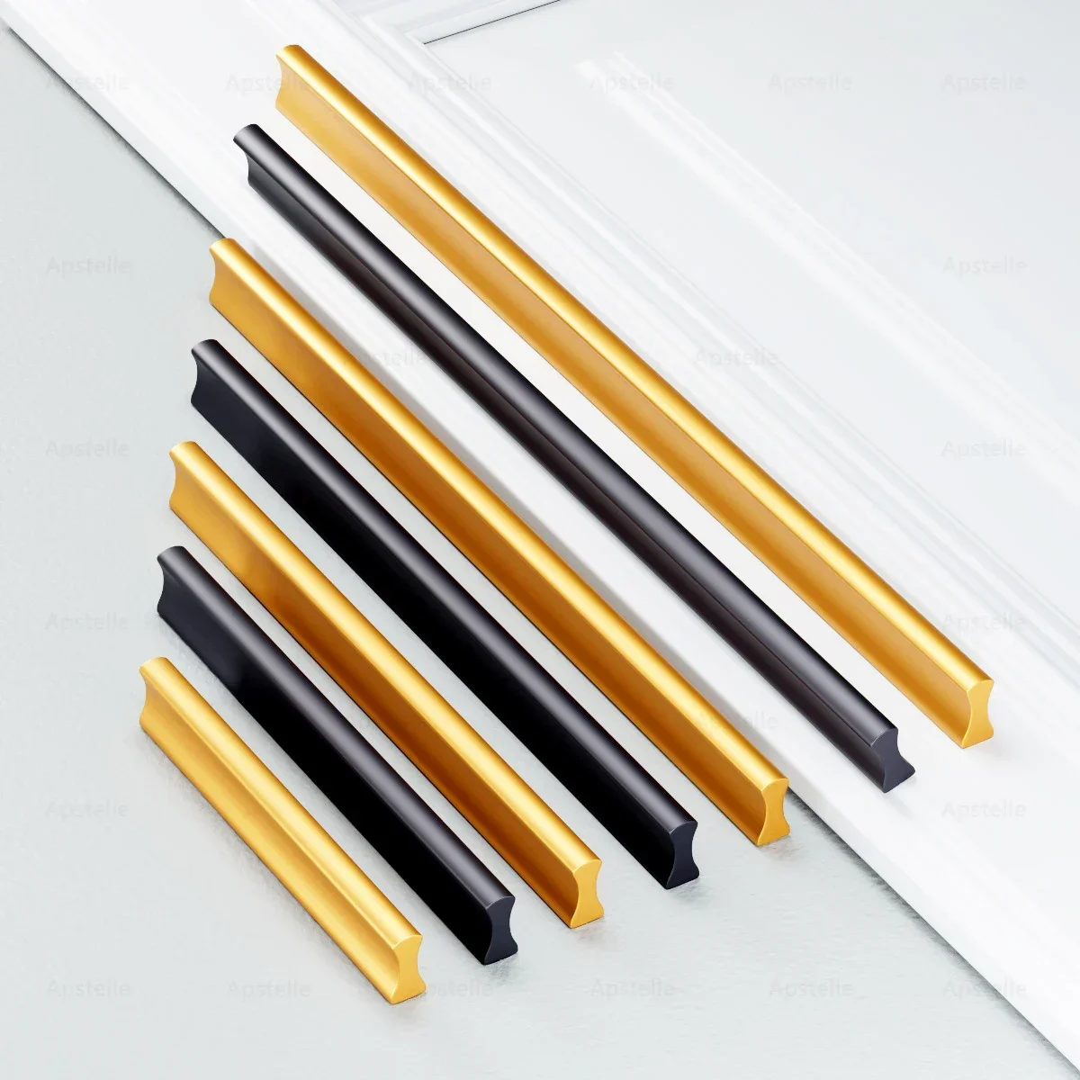 32-800mm Hardware  Long Knob Modern Silver Black Gold Furniture Door Handle Zinc Alloy Cupboard Drawer Kitchen Cabinet Pull