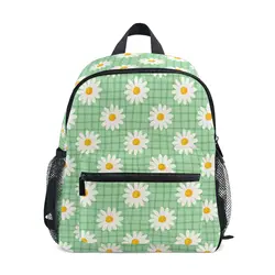 Children Backpack Kids Toddler School Bag Flower Grid Design Kindergarten Preschool Bag 3-8 Years Old Schoolbag For Boy Girls