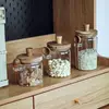 Clear Glass Candy Snack Jar with Spoon Kitchen Sealed Moisture Proof Condiment Bottle Salt Sugar Chili Box Herb Storage Bottle 3
