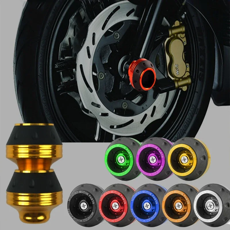 Protector contra choques para motocicleta, marco de horquilla delantera de rueda de aleación de aluminio, almohadillas de protección contra caídas, deslizadores, accesorios de seguridad para Moto, 1 par