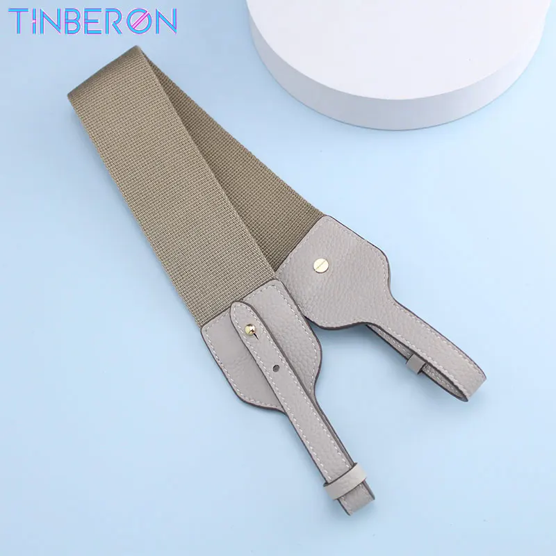 TINBERONShoulderStrapForBagElephantGreyBagStrapLeatherCanvas
