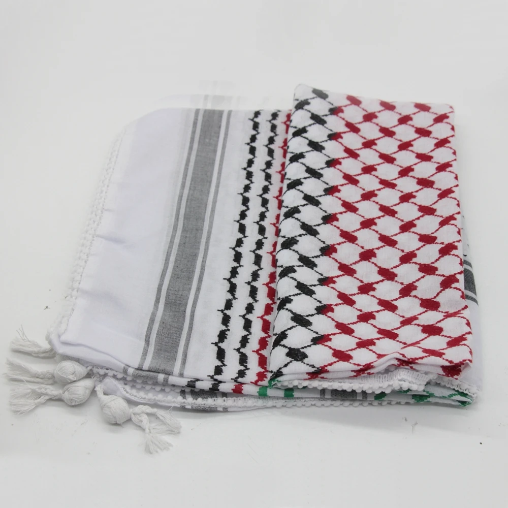 Tactical Scarf Hunting Shemagh Scarf  Outdor Sports Desert Keffiyeh Head Neck Scarf Arab Wrap with Tassel Cycling Camping Scarf 4