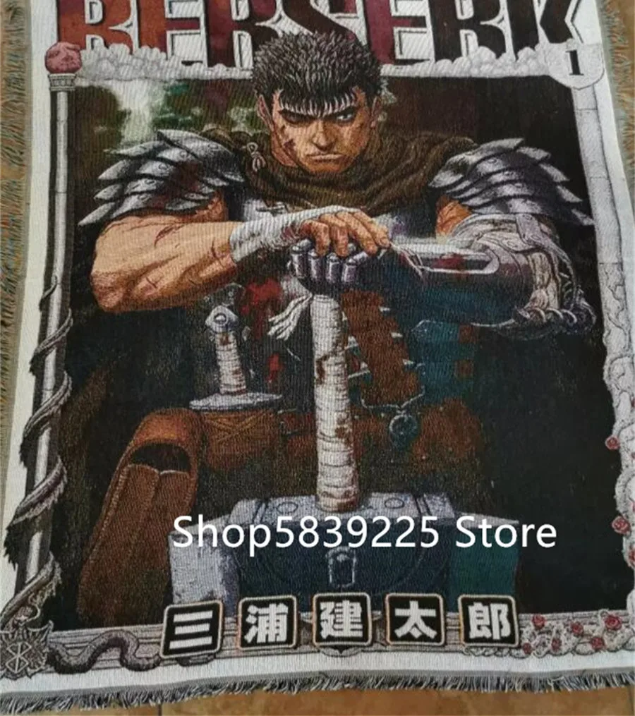 Anime Cotton Handmade Woven Blanket Rug Throw Tapestry Home Decro 130x160cm Tapestry Decor Anime Wall Decor