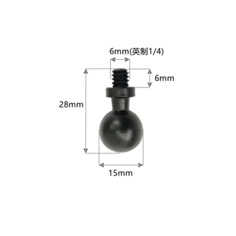 FEICHAO Adattatore da 20 mm/17 mm/15 mm/13 mm a 1/4 vite/foro con testa a sfera per accessori fotografici per action camera (vite da 15 mm a 1/4