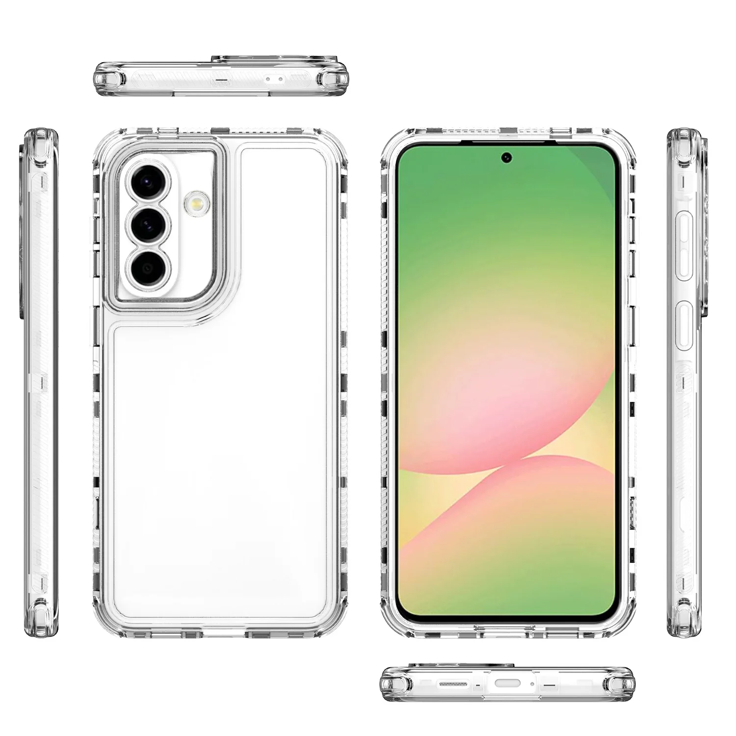 Rugged Armor 3-in-1 Protective Case with Plastic Frame & TPU Acrylic Back Cover