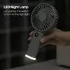 New Handheld Personal Fan Portable Mini USB Hand Fan 3600mAh Rechargeable Mini Fan with Stepless Speed Control Display Nightligh 5