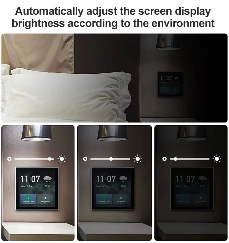 2022 new arriving 4 inch tuya smart central control panel smart home ZigBee gateway system smart dimmer switch wall panel