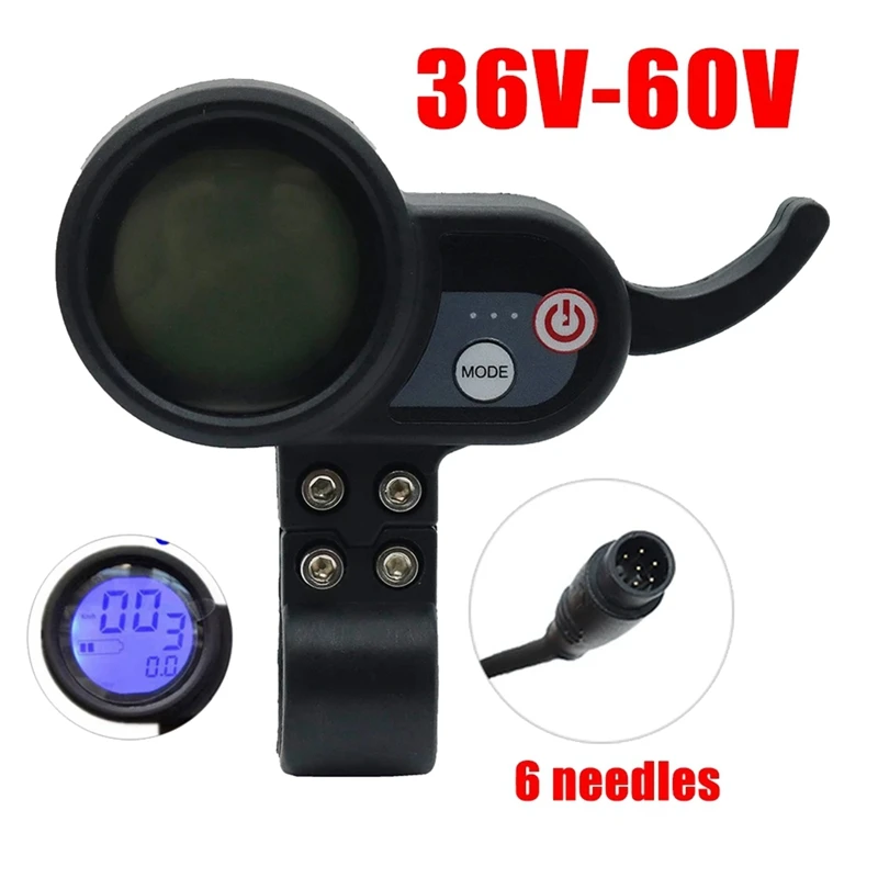 

36V-60V LCD Display Dashboard 6PIN E Scooter E Bike Meter Electric Scooter Replacement For JP