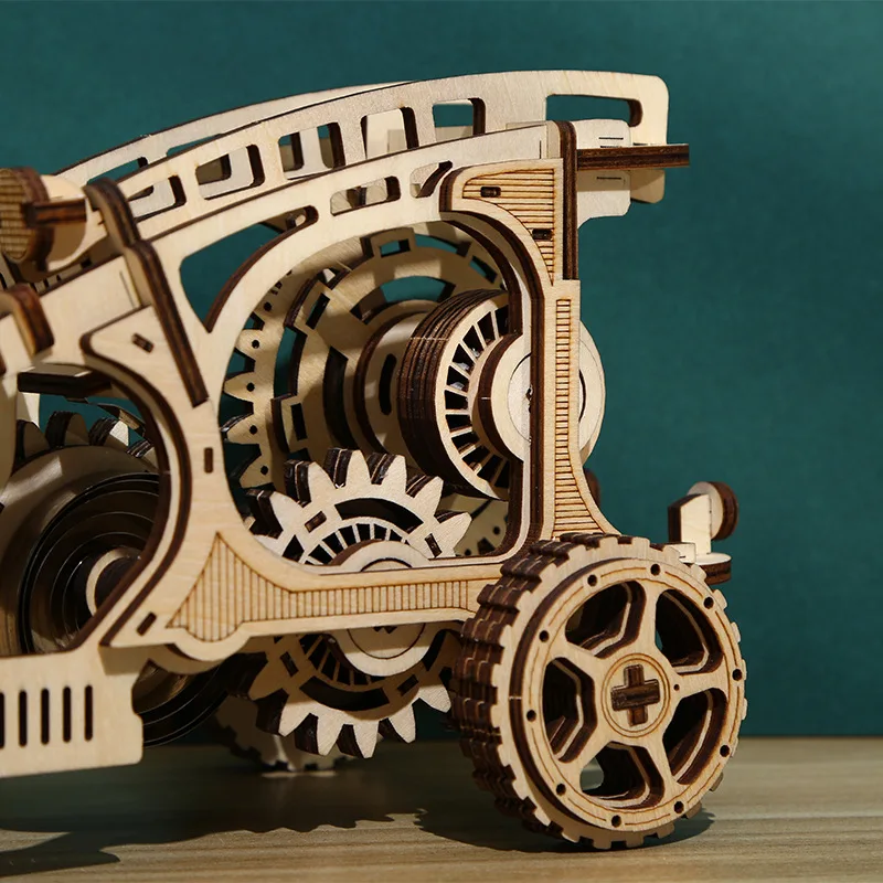 3D Wooden Puzzle Bumper Car  Model Kit Handmade DIY Assembly Educational Toy Jigsaw Model Building Kits for Kids Adults