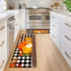 Thanksgiving Pumpkin Maple Leaf Kitchen Floor Mat Decor Carpet for Living Room Bedroom Hallway Balcony Rugs Anti-Slip Doormat 2