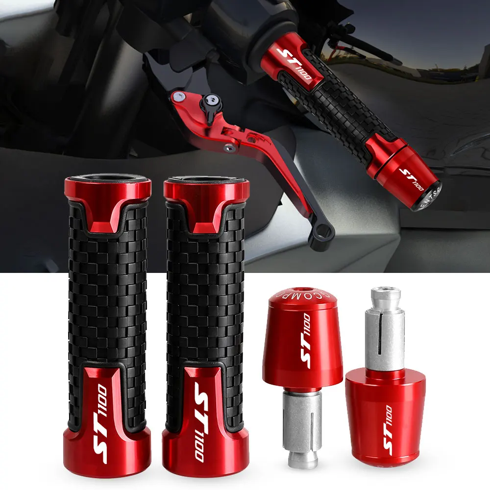 

Handle Grips Ends 7/8" Handlebar Rubber Gel Hand Grips Brake Hands FOR HONDA ST1100 1996 1997 1998 1999 2000 2001 2002