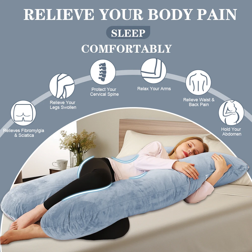 U Shape Pregnancy Pillows for Sleeping Large, Body Pillows for Adults, Valentine's Day Gifts 2