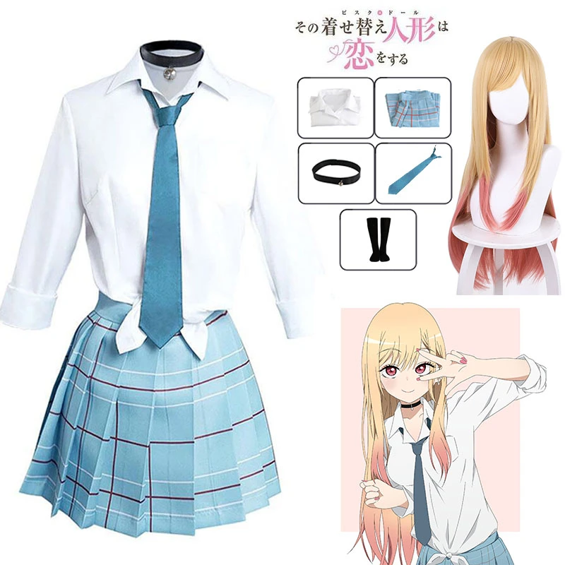 

Anime My Dress Up Darling Kitagawa Marin Cosplay Costume JK School Uniform Skirt Outfits Halloween Costumes for Women Man