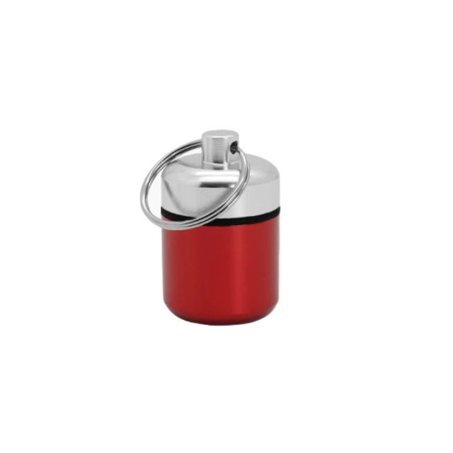 Boîte à pilules étanche en aluminium avec rangement scellé, tête plate et porte-clés pour vitamines, médicaments et huiles de poisson 5