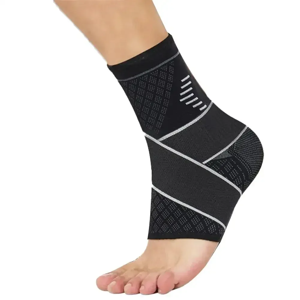 Verstellbare elastische Knöchelbandage, Kompressionsmanschette, Fußstütze, Stabilisator für Plantarfasziitis, Achillessehnenentzündung, Sportsocke – Detail 6