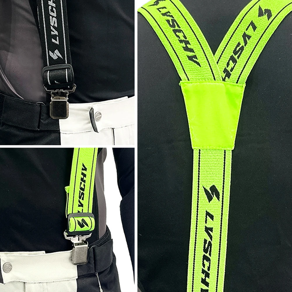 오토바이 Y-백 라이딩 팬츠 서스펜더 듀티 브레이스 팬츠 서스펜더 조절 가능한 스트랩 오토바이 레이싱 팬츠 서스펜더