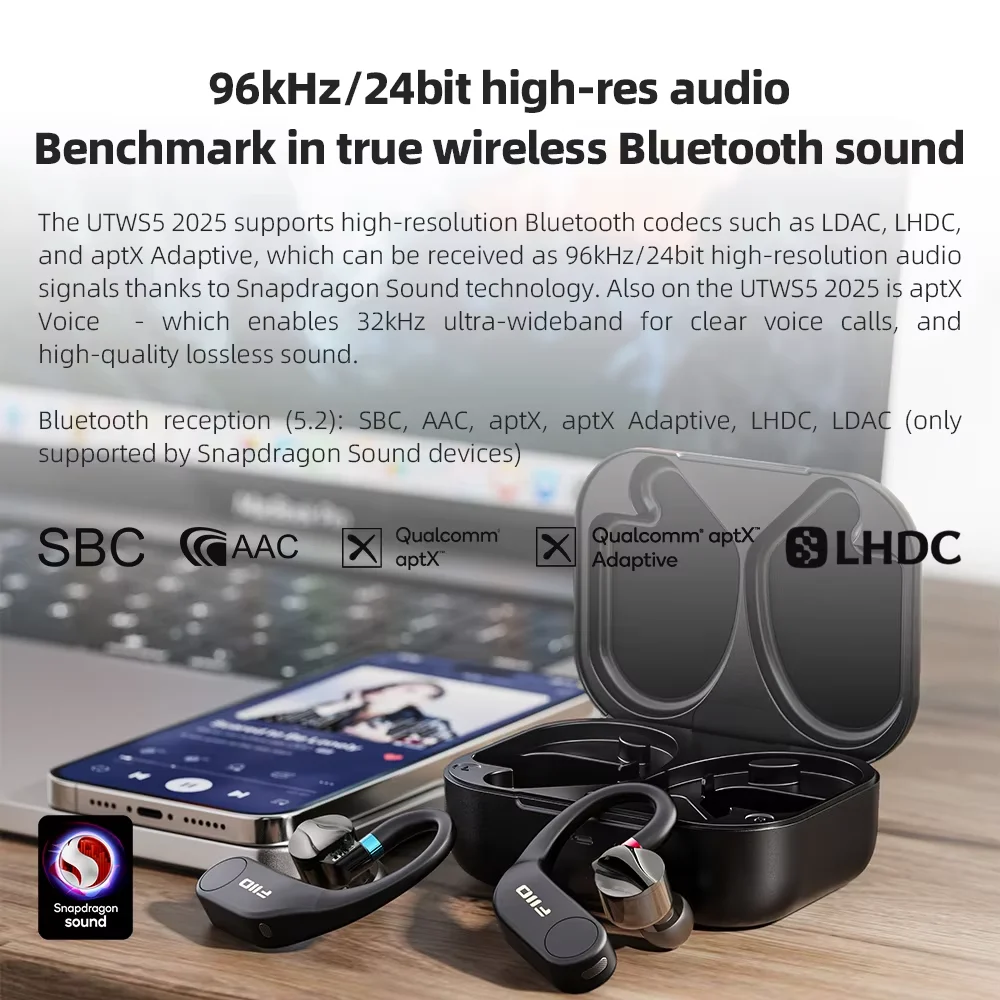 FiiO UTWS5 2025 TWS 真のワイヤレス Bluetooth アンプ