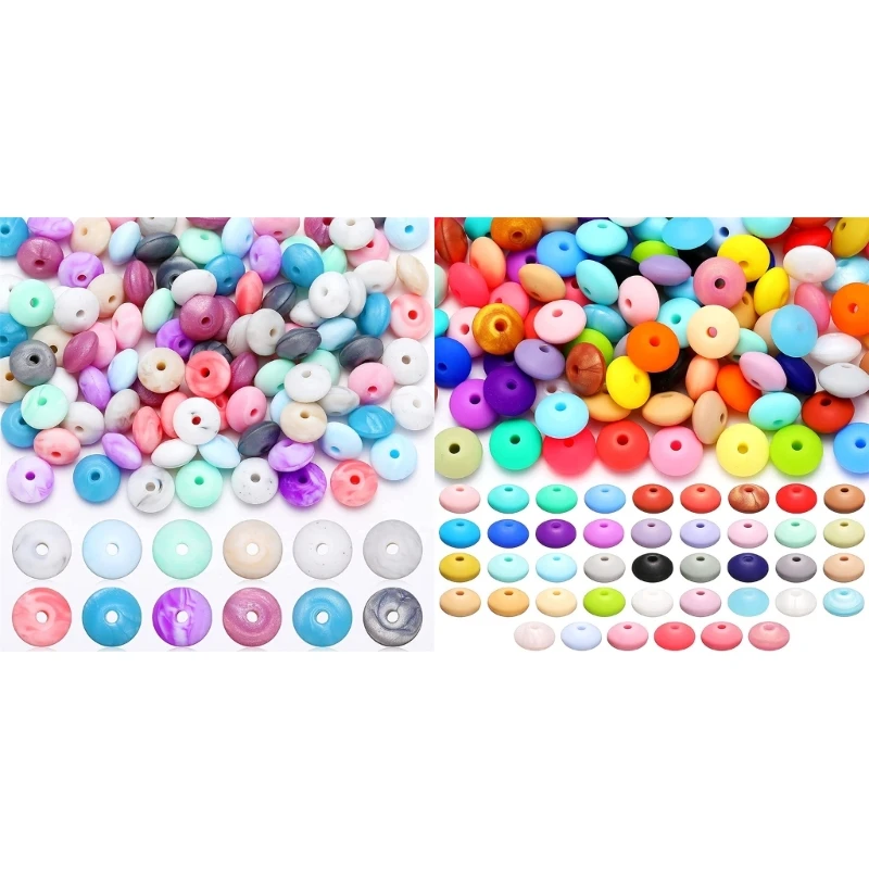 12mm Silicone Beads Round Beads for Adult DIY Bangle Necklace Keychain Set