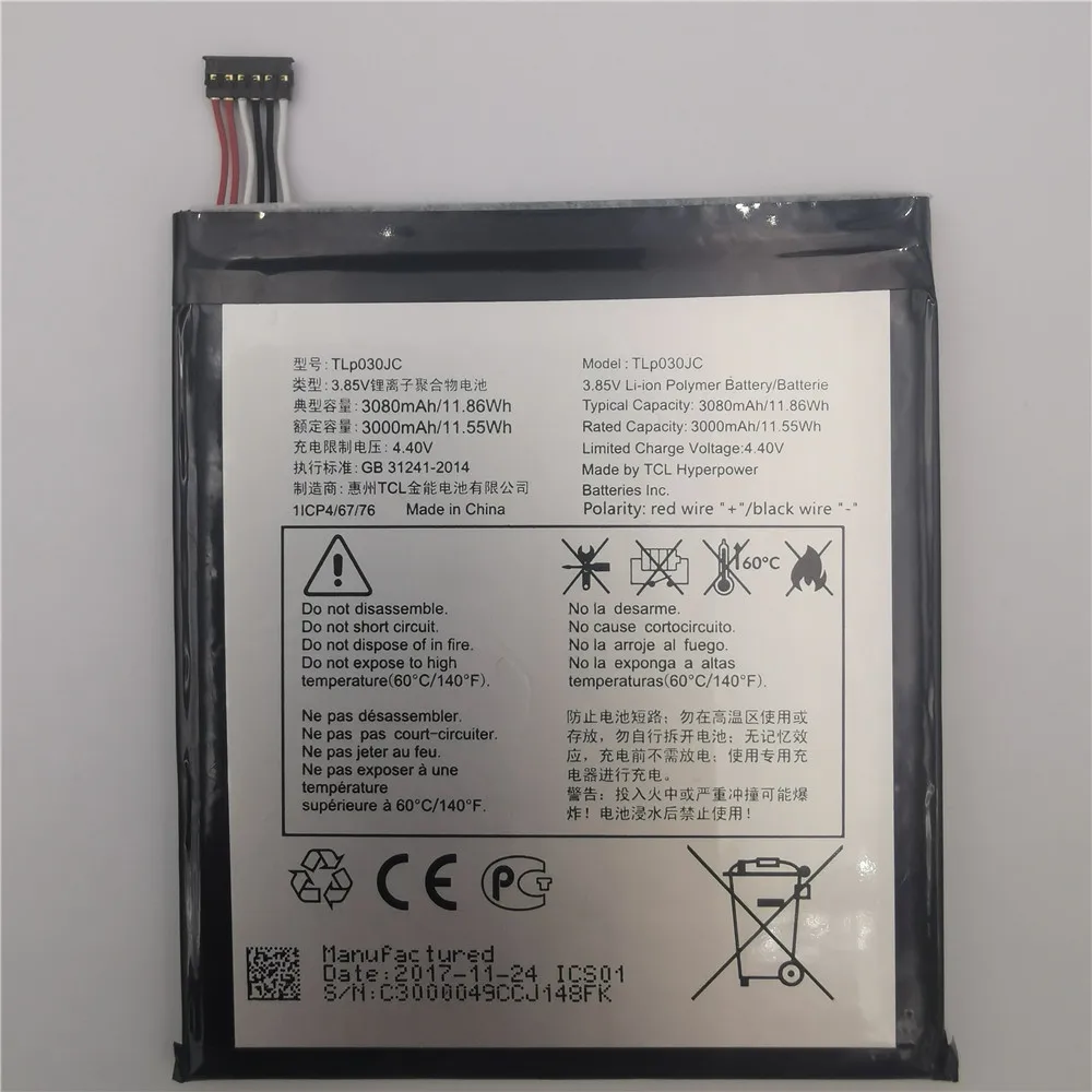 

100% Original 3000mAh TLP030JC Battery For Alcatel One Touch A3 XL 9008 9008X 9008D Mobile Phone Batteries