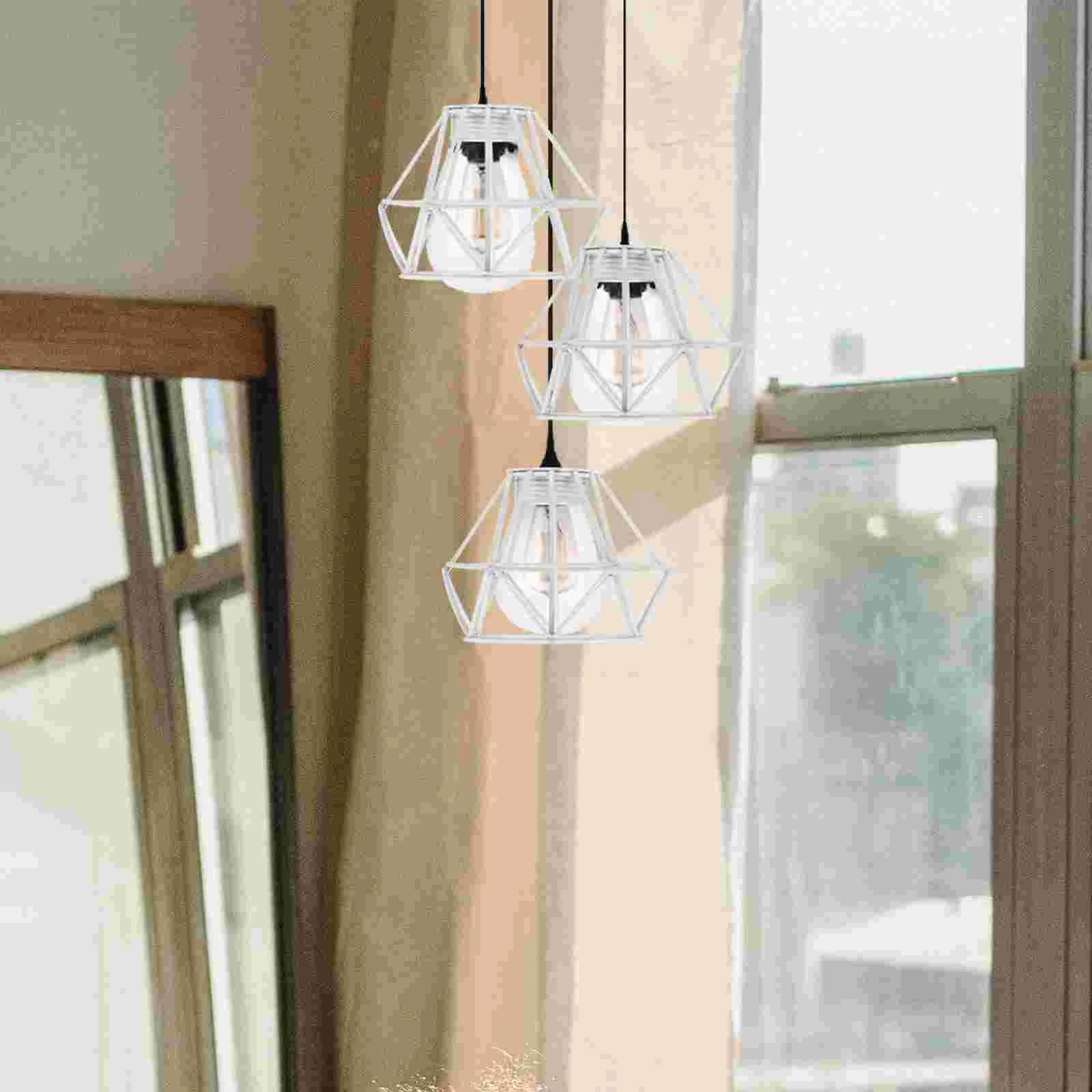 

Retro Light Shade Chandelier Cover Hollow-Out Iron Diamond Shape Lamp Shade Lamp Shade Metal Retro Chandelier Accessories