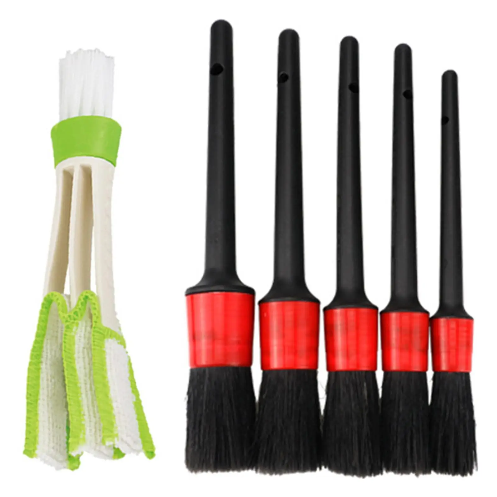 6x Auto Detailing Brush Set Automotive Detail Brush Set for Dashboard