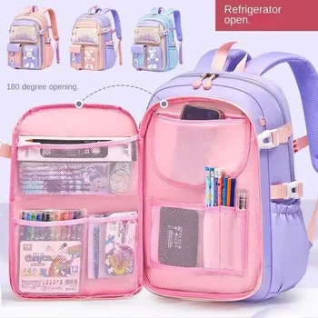 2025 Primary School Girls' Schoolbag Kawaii Lightweight Children's Bag Waterproof Bags Colorful Travel Backpack Mochilas Gifts 1