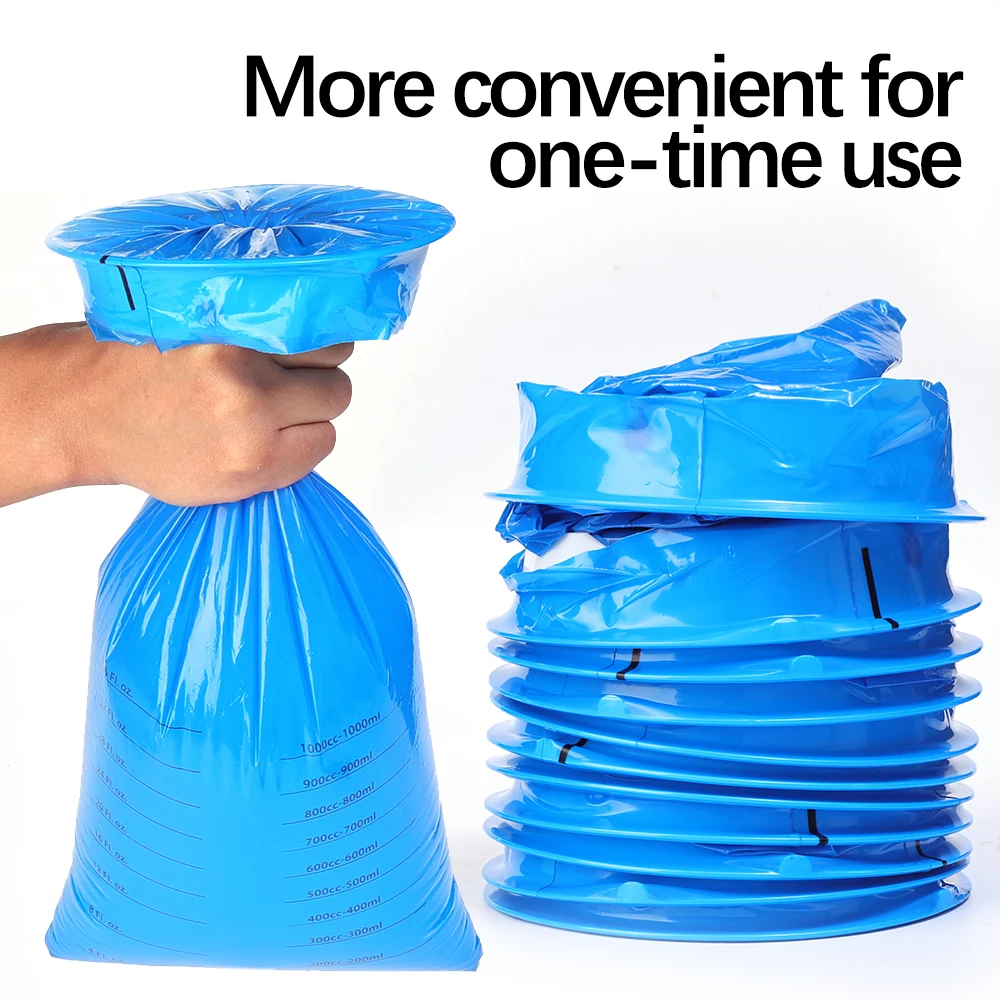 Disposable 1000ML Portable Car Disposable Travel Airplane Motion Sickness Nausea Vomit Cleaning Bag Eco-Friendly Plastic Bag disposable vomit bag