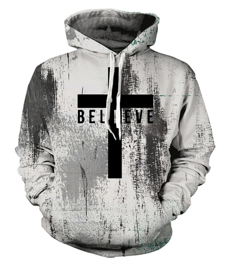 thumbnail image 1 of Sudadera con capucha con estampado 3D de cruz cristiana de Jesús, sudadera con capucha de manga larga para hombre, jersey de primavera y otoño, ropa de calle, sudaderas con capucha, 1 of 4