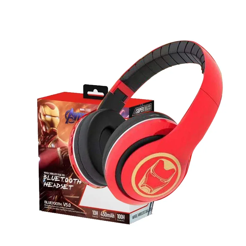 Marvel Spiderman Disney Mickey Wireless Headphones Blutooth Surround Sound Stereo Foldable Earphone Laptop Headset