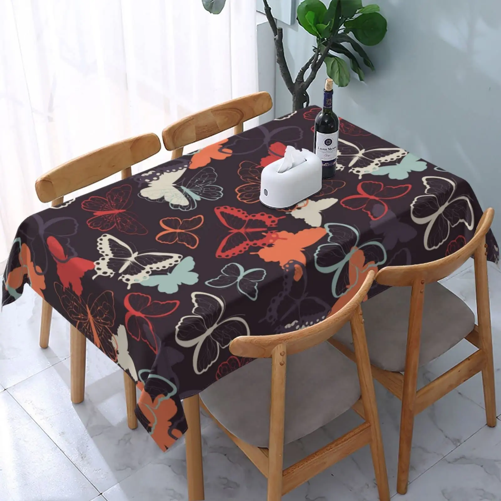 

Rectangular table waterproof table cloth Picnic table cloth 54 x 72 inch washable camping table cloth polyester