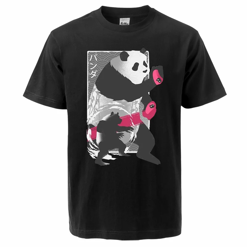 

Футболка мужская с принтом панды, хлопок, Повседневная рубашка с принтом ююютсу кайсен, одежда для мужчин, Простые Топы, лето 2024